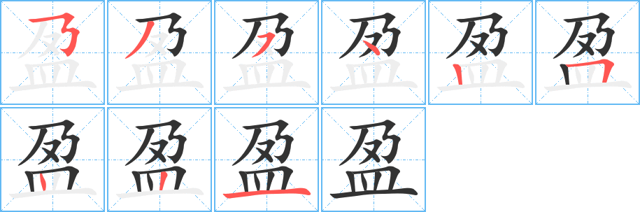 盈的筆順筆畫(huà)