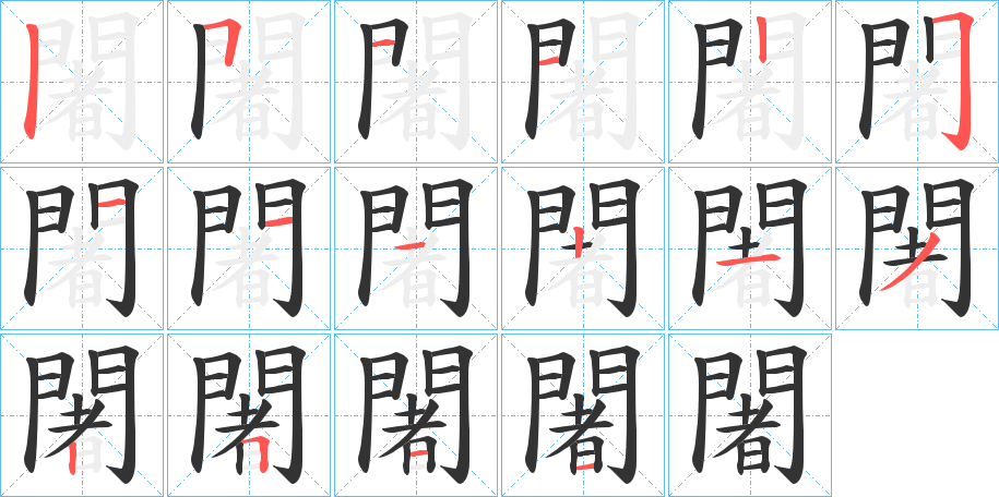 闍的筆順筆畫