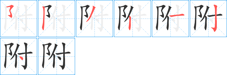 附的筆順筆畫