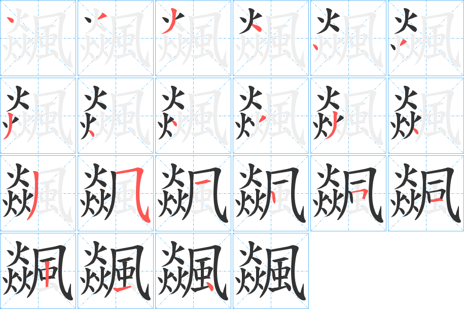 飊的筆順筆畫