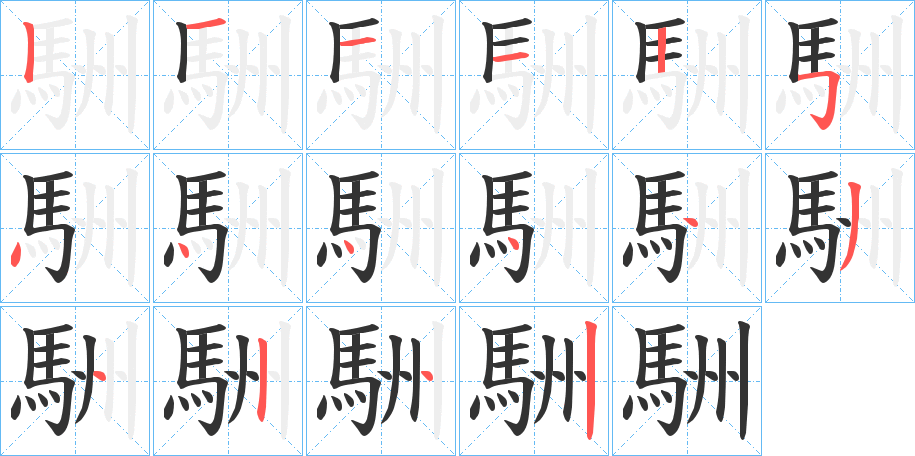 駲的筆順筆畫